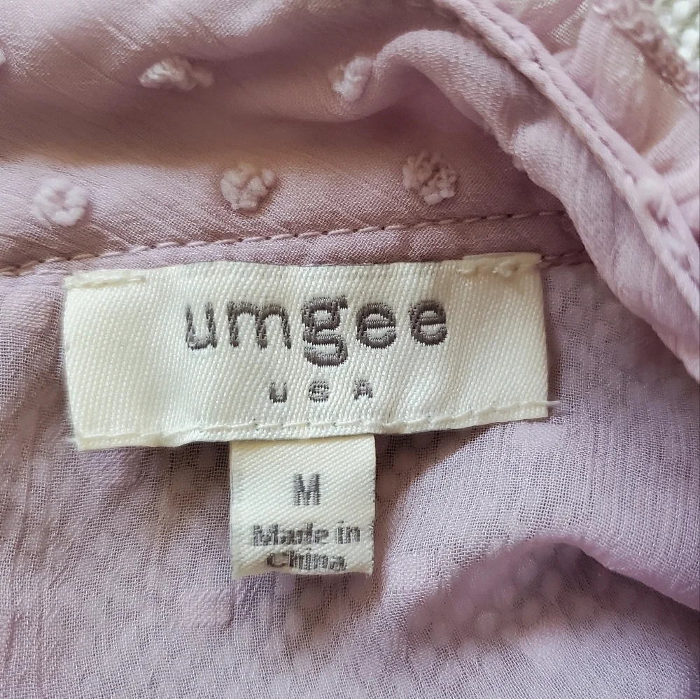 Umgee Bell Sleeves Ruffled Collar Dress. Size Medium